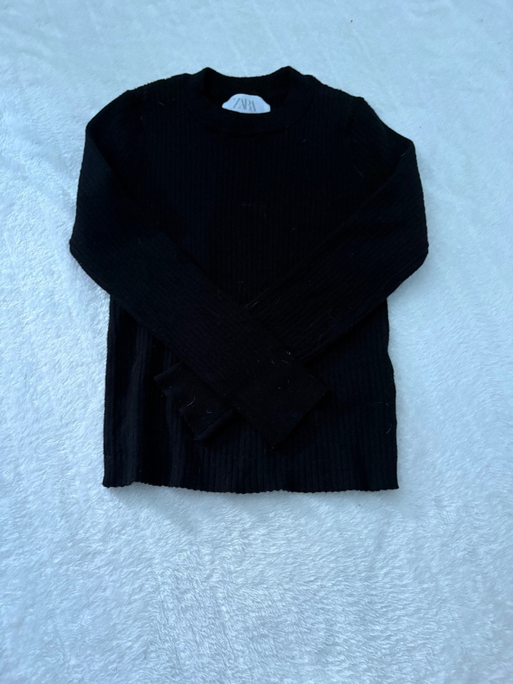 Zara Sweater Kids 11-12 Black crew neck long sleeve